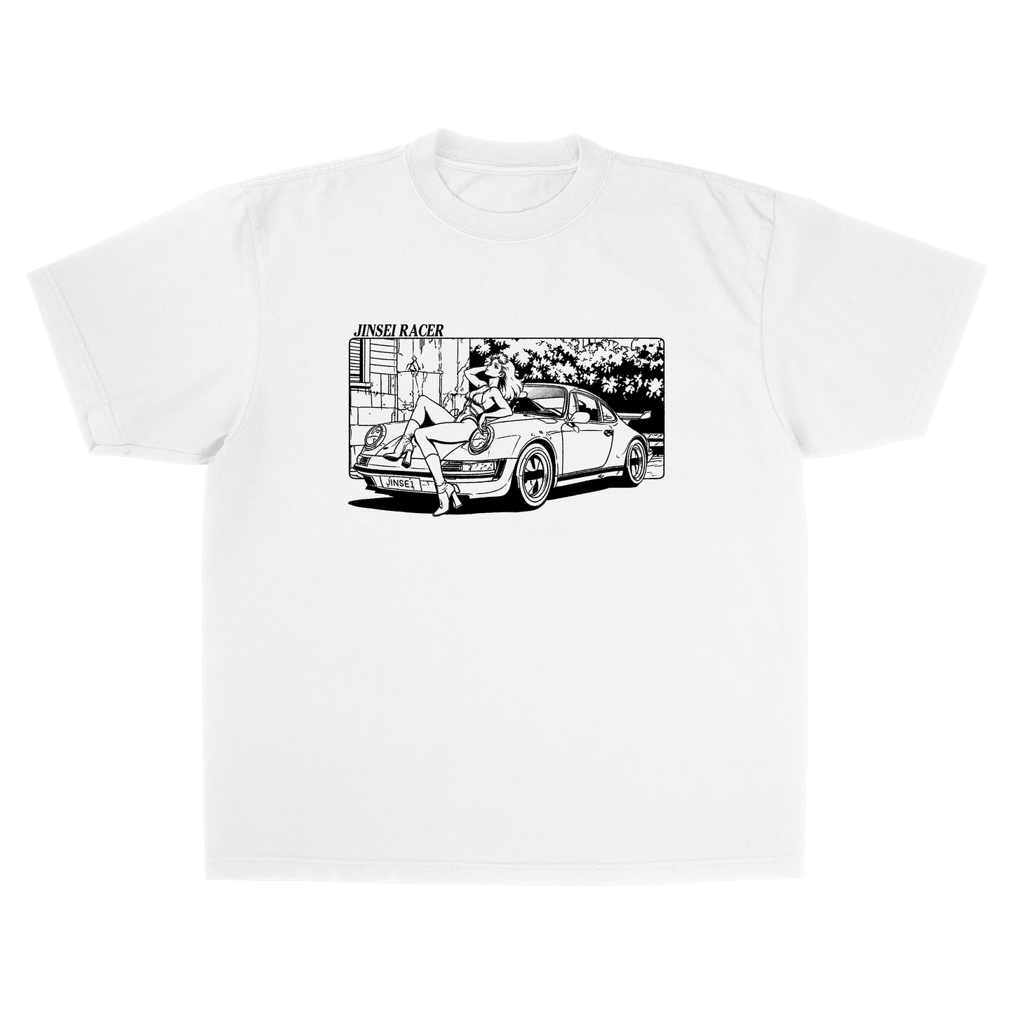 964 TURBO TEE WHITE MANGA