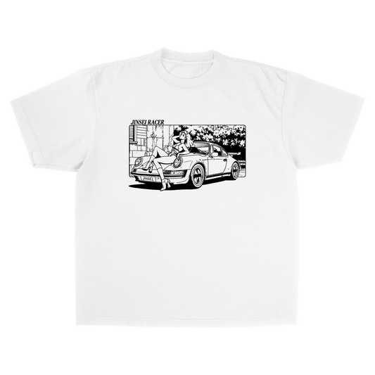 964 TURBO TEE WHITE MANGA