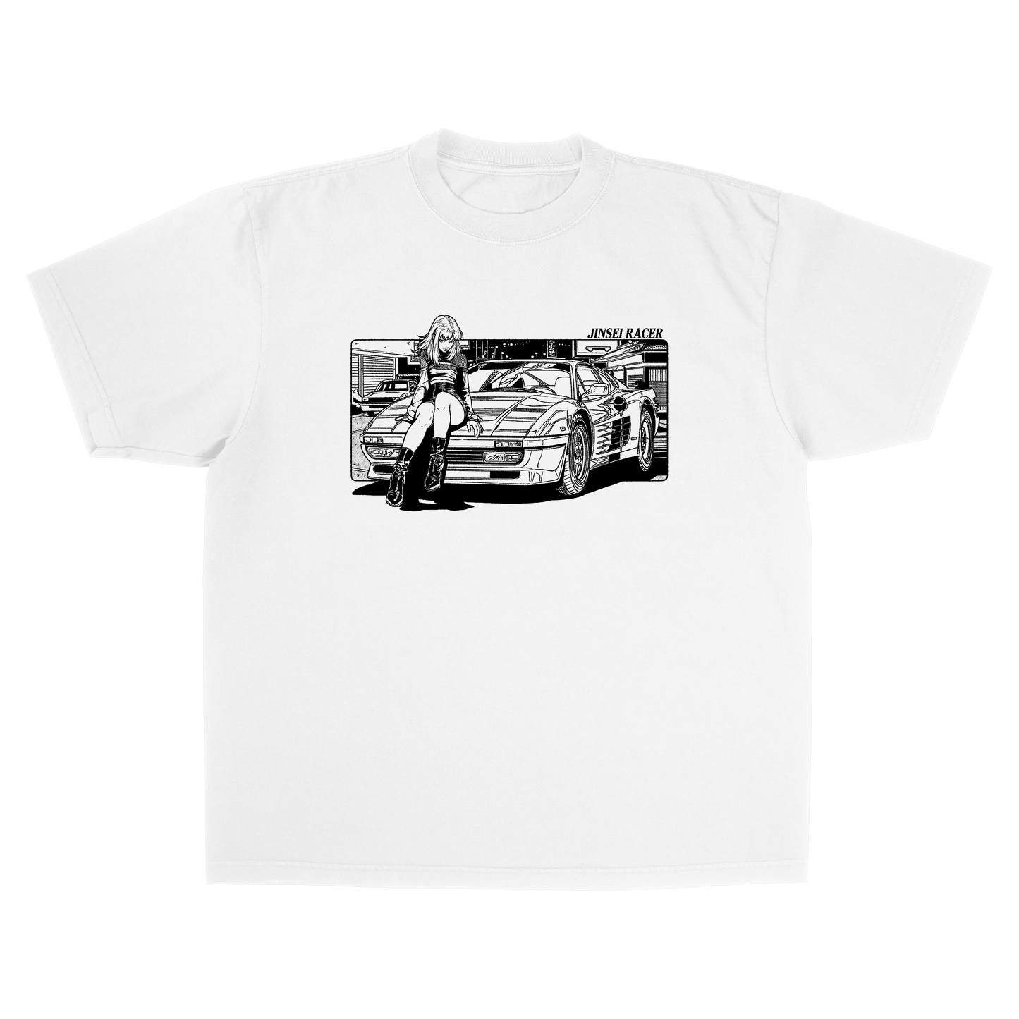 TESTAROSSA TEE WHITE MANGA